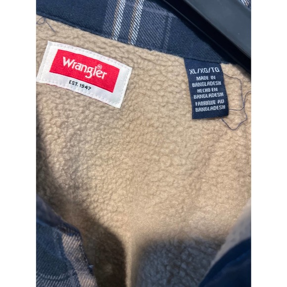 * Wrangler Mens XL Flannel Plaid Shacket Jacket - Picture 3 of 4